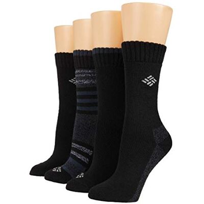 Columbia Moisture Control Stripe 4-Pack Black/Black Women's 4-10 Columbia Moisture Control Stripe 4-Pack Black/Black Women's 4-10