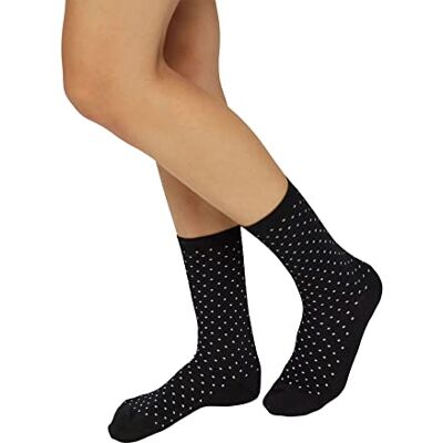 ESPRIT Dames Sokken Fine Dot Multipack W So katoen gedessineerd 2 paar, Zwart Black 3000, 39-42 ESPRIT Dames Sokken Fine Dot Multipack W So katoen gedessineerd 2 paar, Zwart Black 3000, 39-42