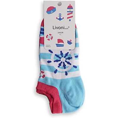Livoni Sailor 35-38 Lage sokken, meerkleurig, S, Meerkleurig, S Livoni Sailor 35-38 Lage sokken, meerkleurig, S, Meerkleurig, S