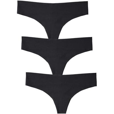 Lovable Slip String Free Cut Slips, Tripack voor dames, 3 stuks, Zwart, S Lovable Slip String Free Cut Slips, Tripack voor dames, 3 stuks, Zwart, S