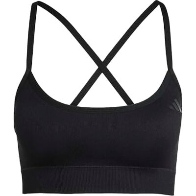 adidas dames Workout Essentials Knit Light Support Padded Bra, black, XS adidas dames Workout Essentials Knit Light Support Padded Bra, black, XS