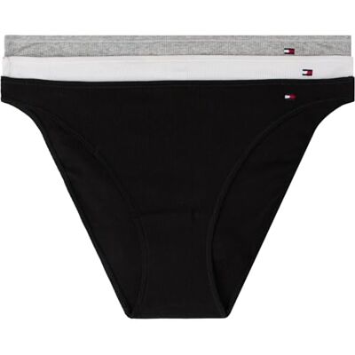 Tommy Hilfiger Dames 3P LRX DIPPED BIKINI (EXT.MATEN) UW0UW06131 Brief, Wit, XL, Wit (Zwart/Lichtgrijs Htr/Wit), XL Tommy Hilfiger Dames 3P LRX DIPPED BIKINI (EXT.MATEN) UW0UW06131 Brief, Wit, XL, Wit (Zwart/Lichtgrijs Htr/Wit), XL