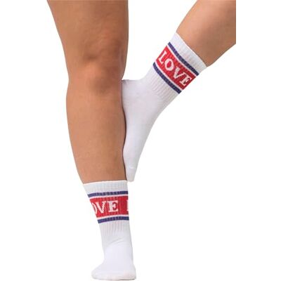 Ulla Popken , Dames, grote maten, tennissok, Love, wit, 39-42 EU Ulla Popken , Dames, grote maten, tennissok, Love, wit, 39-42 EU