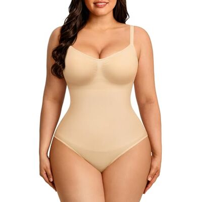 FeelinGirl Women's Shaping Bodysuits Seamless Full Bodysuit Tummy Control Shapewear Back Support Women's Shapewear Adjustable and Removable Shoulder Straps FeelinGirl Women's Shaping Bodysuits Seamless Full Bodysuit Tummy Control Shapewear Back Support Women's Shapewear Adjustable and Removable Shoulder Straps