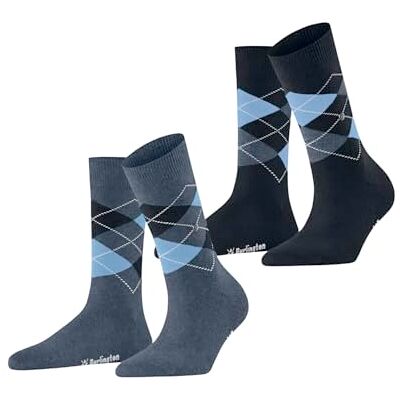 Burlington Everyday Argyle sokken voor dames, ademend, biologisch katoen, duurzaam, geruit, damessokken, huidvriendelijk, dagelijks gebruik, multipack, one-size fits-all, als cadeau, 2 paar, Blauw Burlington Everyday Argyle sokken voor dames, ademend, biologisch katoen, duurzaam, geruit, damessokken, huidvriendelijk, dagelijks gebruik, multipack, one-size fits-all, als cadeau, 2 paar, Blauw