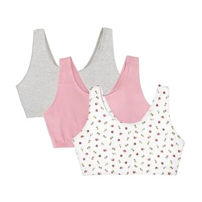 Fruit of the Loom Katoenen sportbeha met spaghettibandjes voor dames, verpakking van 3 stuks Fruit of the Loom Katoenen sportbeha met spaghettibandjes voor dames, verpakking van 3 stuks