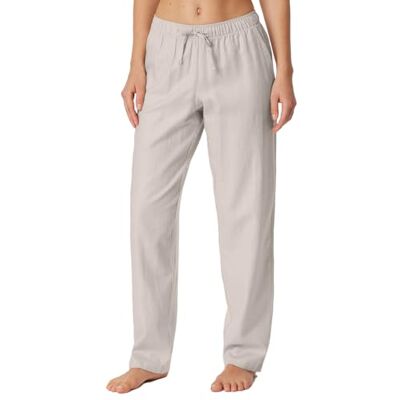 Schiesser Dames Geweven Broek Korte Linnen Mix Relax Pyjamabroek, Off-White_182593, 38, Off-white_182593, 38 Schiesser Dames Geweven Broek Korte Linnen Mix Relax Pyjamabroek, Off-White_182593, 38, Off-white_182593, 38