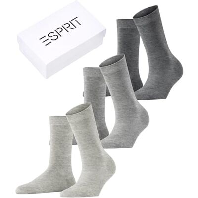 ESPRIT Vrouwen Solid Mix 3-Pack Sokken ademend biologisch Katoen Lyocell Versterkte damessokken huidvriendelijk slijtvast enkelkleurig voor zakelijk alledaags multipack Multipack 3 Paren ESPRIT Vrouwen Solid Mix 3-Pack Sokken ademend biologisch Katoen Lyocell Versterkte damessokken huidvriendelijk slijtvast enkelkleurig voor zakelijk alledaags multipack Multipack 3 Paren