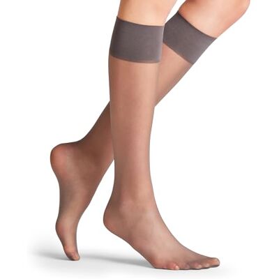 FALKE Pure Matt 20 Den W Kh Transparante effen hoge sokken, carbon grijs 3275, 35-38 dames FALKE Pure Matt 20 Den W Kh Transparante effen hoge sokken, carbon grijs 3275, 35-38 dames