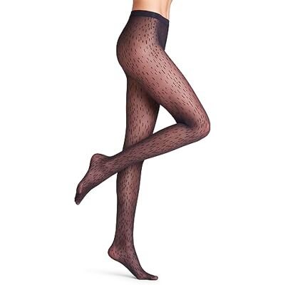 FALKE Dames Panty Origin Flaw 30 DEN W TI Sheer Gedessineerd 1 Stuk, Blauw (Marine 6179), M FALKE Dames Panty Origin Flaw 30 DEN W TI Sheer Gedessineerd 1 Stuk, Blauw (Marine 6179), M