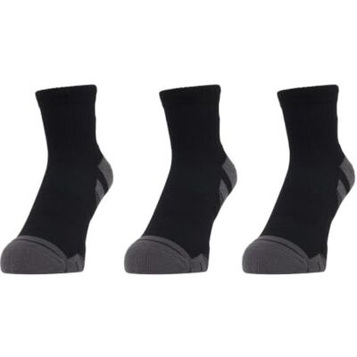 UNDER ARMOUR Nieuw UA Perf Tech 3pk Qtr Mid Sokken Ultimate Black/Ultimate Black/Jet Grey Maat: LG UNDER ARMOUR Nieuw UA Perf Tech 3pk Qtr Mid Sokken Ultimate Black/Ultimate Black/Jet Grey Maat: LG