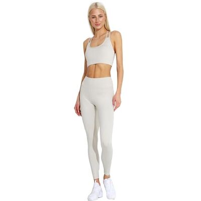 Carlheim Women's active wear Sports Bra X-Back, Beige, X-Small Carlheim Women's active wear Sports Bra X-Back, Beige, X-Small