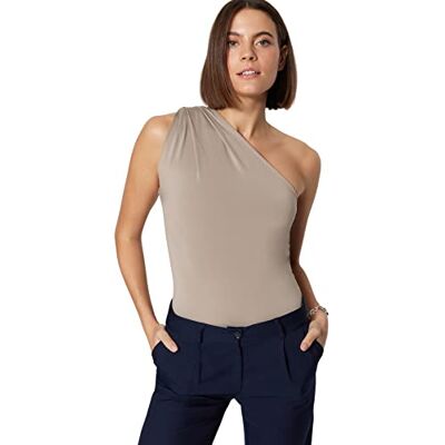 Trendyol Dames Effen dunne gebreide bodysuit, nertsen, XS, Nerts, XS Trendyol Dames Effen dunne gebreide bodysuit, nertsen, XS, Nerts, XS