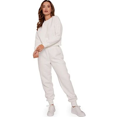 Chi Chi London Dames Cream Quileted Loungewear Set, L, crme, L Chi Chi London Dames Cream Quileted Loungewear Set, L, crme, L
