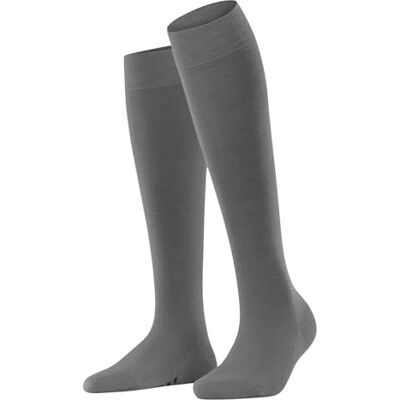 FALKE Dames Kniekousen Softmerino W Kh wol katoen lang eenkleurig 1 paar, Grijs Flanell 3210, 37-38 FALKE Dames Kniekousen Softmerino W Kh wol katoen lang eenkleurig 1 paar, Grijs Flanell 3210, 37-38