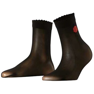 FALKE Dames Sokken Passionate 20 DEN W So transparent gedessineerd 1 paar, Zwart Black 3009, 39-42 FALKE Dames Sokken Passionate 20 DEN W So transparent gedessineerd 1 paar, Zwart Black 3009, 39-42