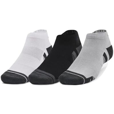 UNDER ARMOUR UA Performance Tech 3pk Laag, Mod Grijs/Wit/Jet Grijs, Medium-Large UNDER ARMOUR UA Performance Tech 3pk Laag, Mod Grijs/Wit/Jet Grijs, Medium-Large