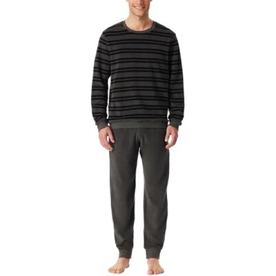 Schiesser Heren pyjama lang met boordjes Nightwear set pyjamaset, donkergrijs-Mel_183128, 50, Donkergrijs-mel._183128, 50 Schiesser Heren pyjama lang met boordjes Nightwear set pyjamaset, donkergrijs-Mel_183128, 50, Donkergrijs-mel._183128, 50