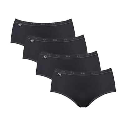 Sloggi Women's Basic+ Midi 4P Briefs, BLACK, 38 Sloggi Women's Basic+ Midi 4P Briefs, BLACK, 38