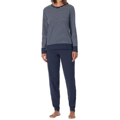 Uncover by Schiesser Schiesser Uncover Nightwear pyjamaset voor dames, donkerblauw 181753, 38 Uncover by Schiesser Schiesser Uncover Nightwear pyjamaset voor dames, donkerblauw 181753, 38