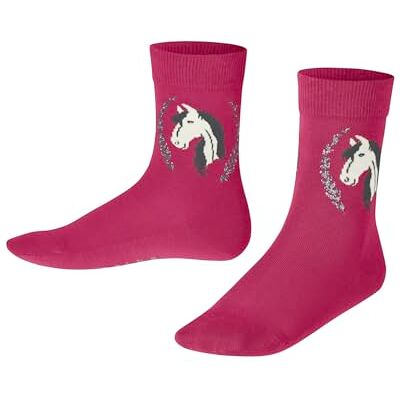 FALKE Uniseks-kind Sokken Horse K So katoen gedessineerd 1 paar, Paars Fuchsia 8856, 31-34 FALKE Uniseks-kind Sokken Horse K So katoen gedessineerd 1 paar, Paars Fuchsia 8856, 31-34