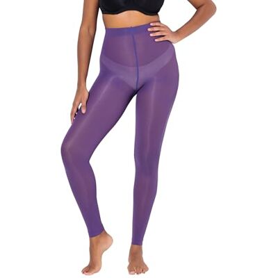 Ulla Popken Grote maten grote maten plussize kousenlegging, 60 denier, platte naden, paars, 52-54 Ulla Popken Grote maten grote maten plussize kousenlegging, 60 denier, platte naden, paars, 52-54