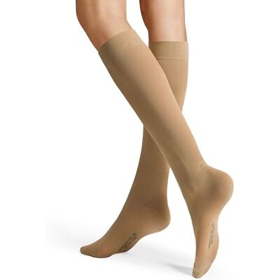 Hudson Unbekannt 015420 Relaxfine kniekousen voor dames, fijn/gebreid, 39/42, beige, hoog katoenaandeel, comfortabele tailleband, zachte, fijne kwaliteit, versterkte neus en hiel, beige, 39-42 EU Hudson Unbekannt 015420 Relaxfine kniekousen voor dames, fijn/gebreid, 39/42, beige, hoog katoenaandeel, comfortabele tailleband, zachte, fijne kwaliteit, versterkte neus en hiel, beige, 39-42 EU