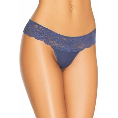 Teyli Damessnoer tanga van mesh met kant, blauw, XL Teyli Damessnoer tanga van mesh met kant, blauw, XL