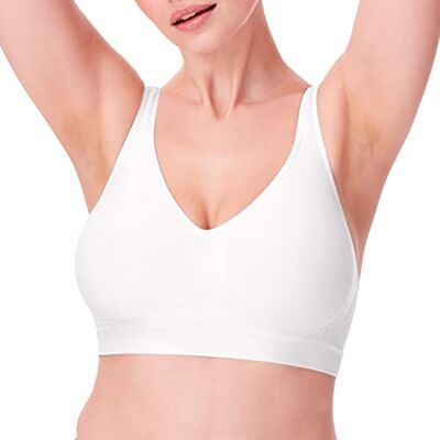 Bali Women's Plus Comfort Revolution Wirefree Bra with Smart Sizes, White Bali Women's Plus Comfort Revolution Wirefree Bra with Smart Sizes, White