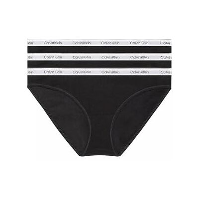 Calvin Dames bikini vorm slip stretch katoen Pack van 3, Zwart (zwart/zwart/zwart), M Calvin Dames bikini vorm slip stretch katoen Pack van 3, Zwart (zwart/zwart/zwart), M