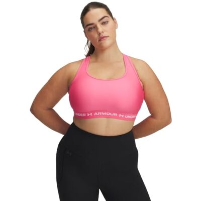 Under Armour Sport-BH Armour Mid Crossback voor Dames Super Roze / Wit - Sport-BH Under Armour Sport-BH Armour Mid Crossback voor Dames Super Roze / Wit - Sport-BH
