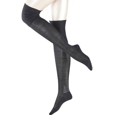FALKE Dames Overkniekousen No. 3 W Ok wol zijde lang eenkleurig 1 paar, Zwart Black 3009, 37-38 FALKE Dames Overkniekousen No. 3 W Ok wol zijde lang eenkleurig 1 paar, Zwart Black 3009, 37-38