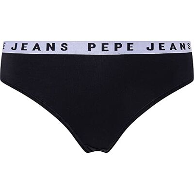 Pepe Jeans String slipje met logo voor dames, Zwart (zwart), M Pepe Jeans String slipje met logo voor dames, Zwart (zwart), M