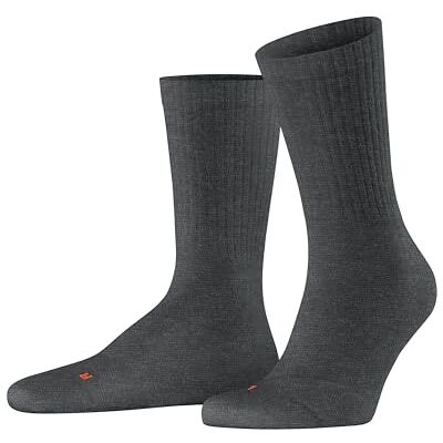 FALKE Unisex sokken Run Rib Crew U So katoen functioneel materiaal effen 1 paar, grijs donkergrijs 3970, 44-45 FALKE Unisex sokken Run Rib Crew U So katoen functioneel materiaal effen 1 paar, grijs donkergrijs 3970, 44-45
