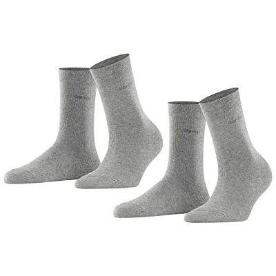ESPRIT Dames Sokken Basic Easy Multipack W So katoen eenkleurig 2 paar, Grijs Light Grey Melange 3390, 39-42 ESPRIT Dames Sokken Basic Easy Multipack W So katoen eenkleurig 2 paar, Grijs Light Grey Melange 3390, 39-42