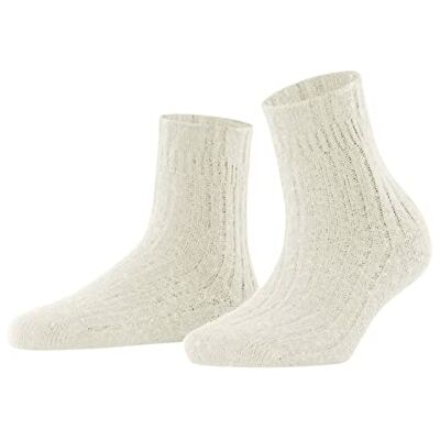 FALKE Dames Sokken Bedsock Rib W Hp wol kasjmier dik gedessineerd 1 paar, Wit Off-White 2049, 39-42 FALKE Dames Sokken Bedsock Rib W Hp wol kasjmier dik gedessineerd 1 paar, Wit Off-White 2049, 39-42