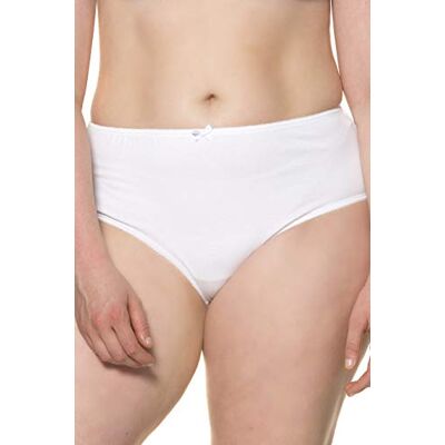 Ulla Popken Grote maten dames grote maat tot 58+, slips, ondergoed in verpakking van 2, perfecte pasvorm, uni, basic, 640593, wit (wit 20), 58 Ulla Popken Grote maten dames grote maat tot 58+, slips, ondergoed in verpakking van 2, perfecte pasvorm, uni, basic, 640593, wit (wit 20), 58