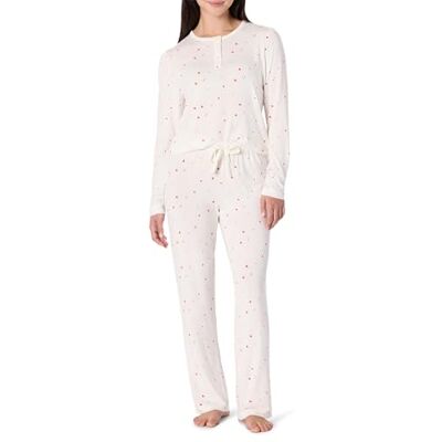 Amazon Essentials Sofia Grainge Mommy and Me pyjama met lange mouwen, Ivoor Multi Harten, XL Amazon Essentials Sofia Grainge Mommy and Me pyjama met lange mouwen, Ivoor Multi Harten, XL