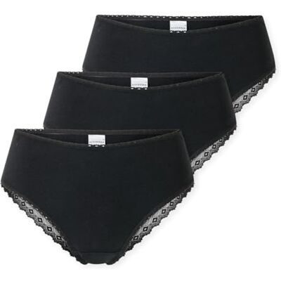 Schiesser Dames 3 PACK Panties Ondergoed met Kant Katoen Mix Modern Multipacks Hipster-Slipje, Zwart_182905, 44, Zwart_182905, 44 Schiesser Dames 3 PACK Panties Ondergoed met Kant Katoen Mix Modern Multipacks Hipster-Slipje, Zwart_182905, 44, Zwart_182905, 44