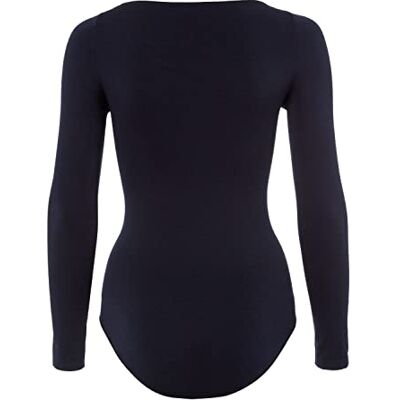FALKE Dames Body Fine Cotton Crew Neck W Bo katoen lichaam met lange mouwen 1 stuk, Blauw Marine 6179, M 40-42 FALKE Dames Body Fine Cotton Crew Neck W Bo katoen lichaam met lange mouwen 1 stuk, Blauw Marine 6179, M 40-42