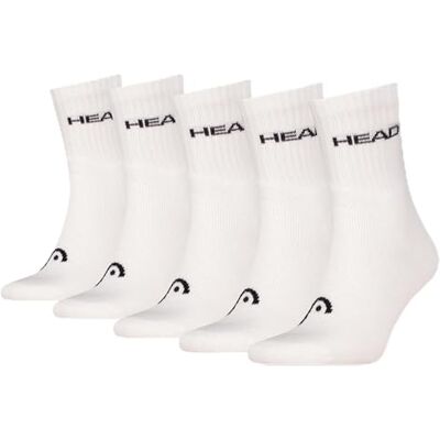HEAD Unisex Sports Crew Sock (set van 5), wit, 39-42 EU HEAD Unisex Sports Crew Sock (set van 5), wit, 39-42 EU