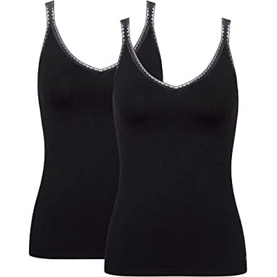Sloggi Onderhemd voor dames (verpakking van 2 stuks), zwart, XL Sloggi Onderhemd voor dames (verpakking van 2 stuks), zwart, XL