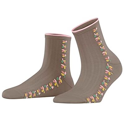 ESPRIT Dames Structured Leaves Katoen Lyocell halfhoog met patroon 1 paar sokken, bruin (Sughero 5031), 35-38 ESPRIT Dames Structured Leaves Katoen Lyocell halfhoog met patroon 1 paar sokken, bruin (Sughero 5031), 35-38