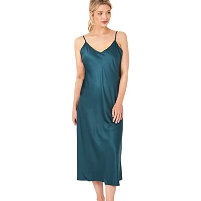 Indigo Sky Samsara Long Satin Chemise Nightdress dames Nachtjapon Slaap en lounge in sensuele stijl in ons Samsara lange chemise nachthemd Indigo Sky Samsara Long Satin Chemise Nightdress dames Nachtjapon Slaap en lounge in sensuele stijl in ons Samsara lange chemise nachthemd