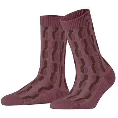 FALKE Dames Sokken Tress Lock W So wol kasjmier gedessineerd 1 paar, Roze Roan Rouge 8936, 39-42 FALKE Dames Sokken Tress Lock W So wol kasjmier gedessineerd 1 paar, Roze Roan Rouge 8936, 39-42