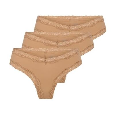 ONLY Dames Onltracy V Cut Lace Cheeky Letter 3Pk Acc, Tawny Birch, l (3-pack), Tawny Birch, L ONLY Dames Onltracy V Cut Lace Cheeky Letter 3Pk Acc, Tawny Birch, l (3-pack), Tawny Birch, L