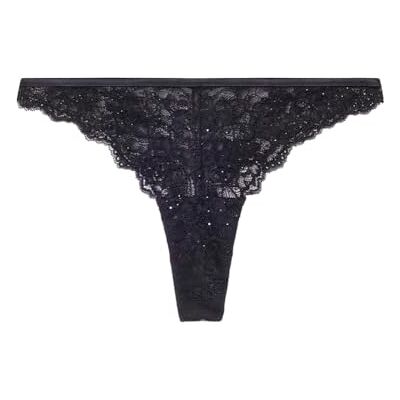 women'secret Braziliaanse slip met pailletten Lace Collection brief, zwart, XS voor dames women'secret Braziliaanse slip met pailletten Lace Collection brief, zwart, XS voor dames