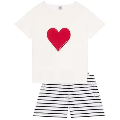 Petit Bateau Pyjacourt voor dames, Wit/Blauw, XXS Petit Bateau Pyjacourt voor dames, Wit/Blauw, XXS