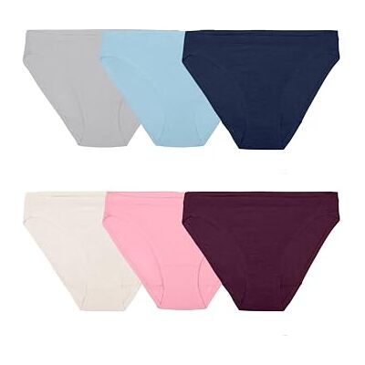 Fruit of the Loom Dames Underwear slips (regular & plus size) ondergoed in bikini-stijl (verpakking van 6), Bikini Modal 6 Pack, 6 Fruit of the Loom Dames Underwear slips (regular & plus size) ondergoed in bikini-stijl (verpakking van 6), Bikini Modal 6 Pack, 6