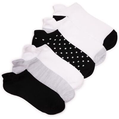 MUK LUKS Sportieve enkelsok, voor dames, 6 stuks, multi, eenheidsmaat, Meerkleurig, One size MUK LUKS Sportieve enkelsok, voor dames, 6 stuks, multi, eenheidsmaat, Meerkleurig, One size